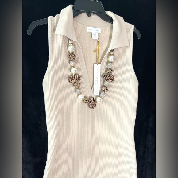 🤎HOUSE OF HARLOW Ribbed Collared Dress Sculpt Knit Polo Dress-SZ M🤎NWT - Picture 8 of 16